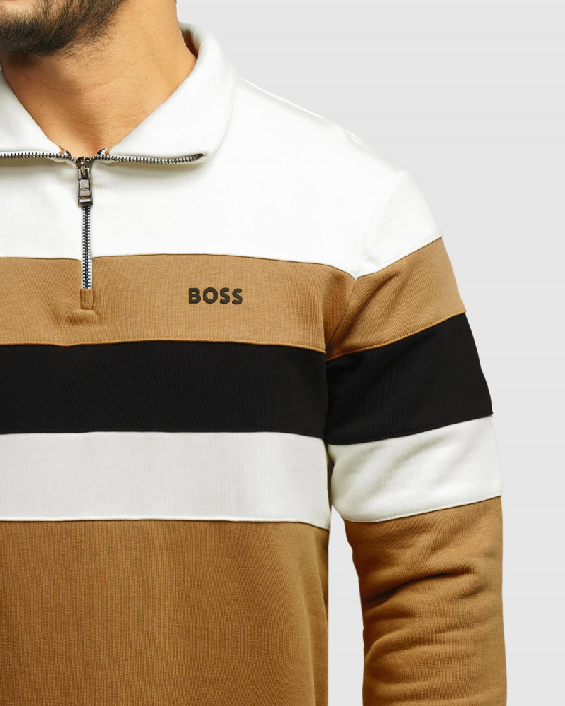 خرید و قیمت پلیور نیم زیپ مردانه کرم 84441145