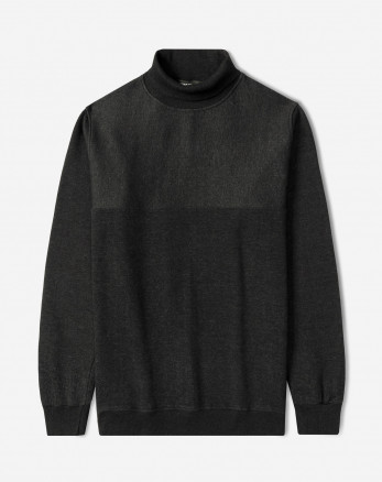 خرید و قیمت پلیور یقه اسکی مردانه ذغالی 24479119