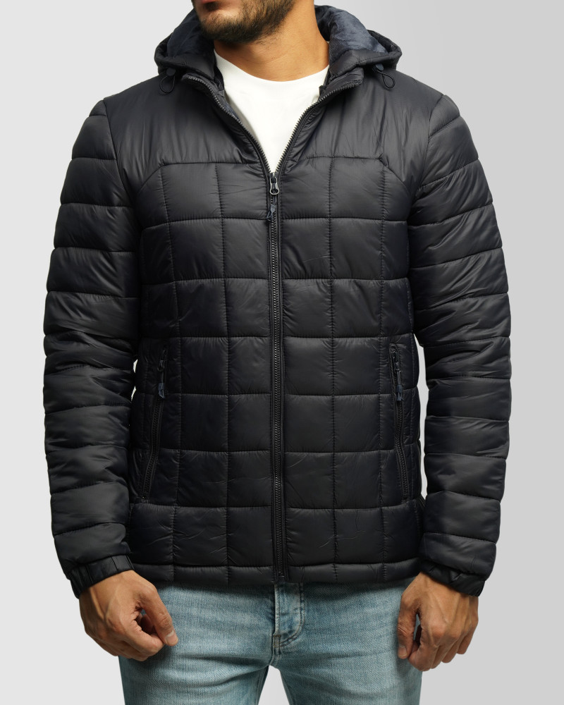 خرید و قیمت کاپشن مردانه کلاه دار سرمه ای 24416404