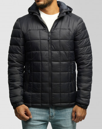 خرید و قیمت کاپشن مردانه کلاه دار سرمه ای 24416404