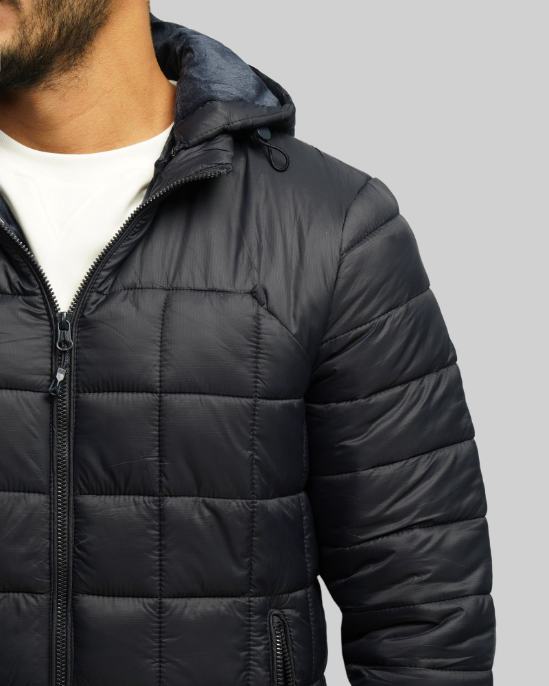 خرید و قیمت کاپشن مردانه کلاه دار سرمه ای 24416404