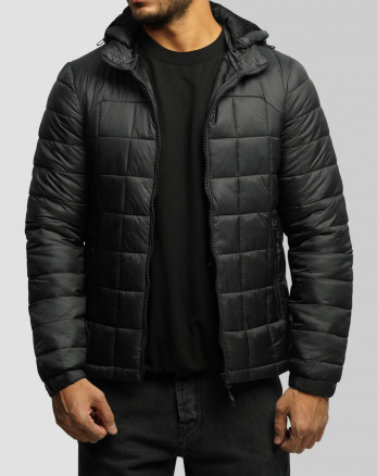 خرید و قیمت کاپشن مردانه کلاه دار مشکی 24416404