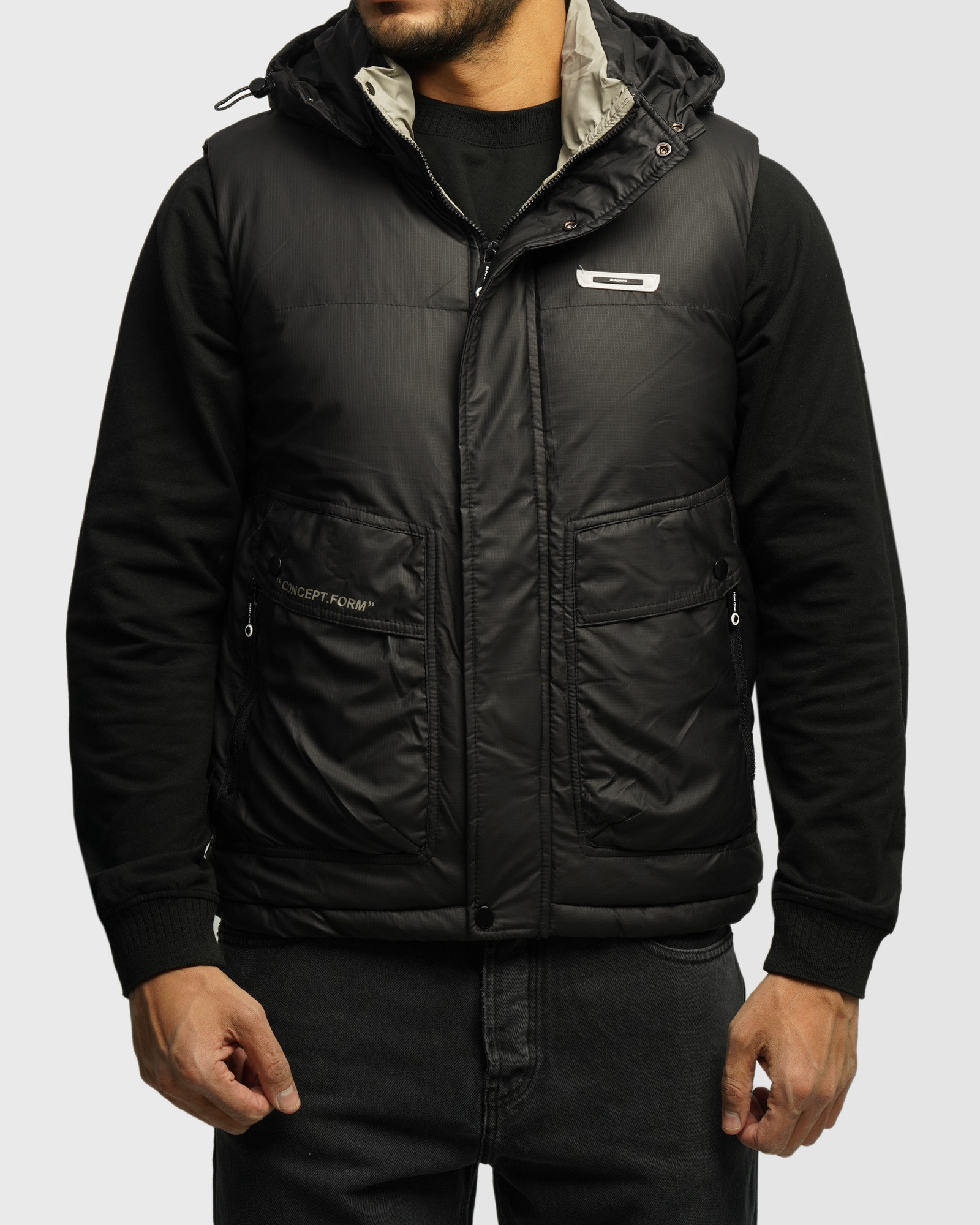 خرید و قیمت پافر مردانه کلاه دار مشکی 24453187