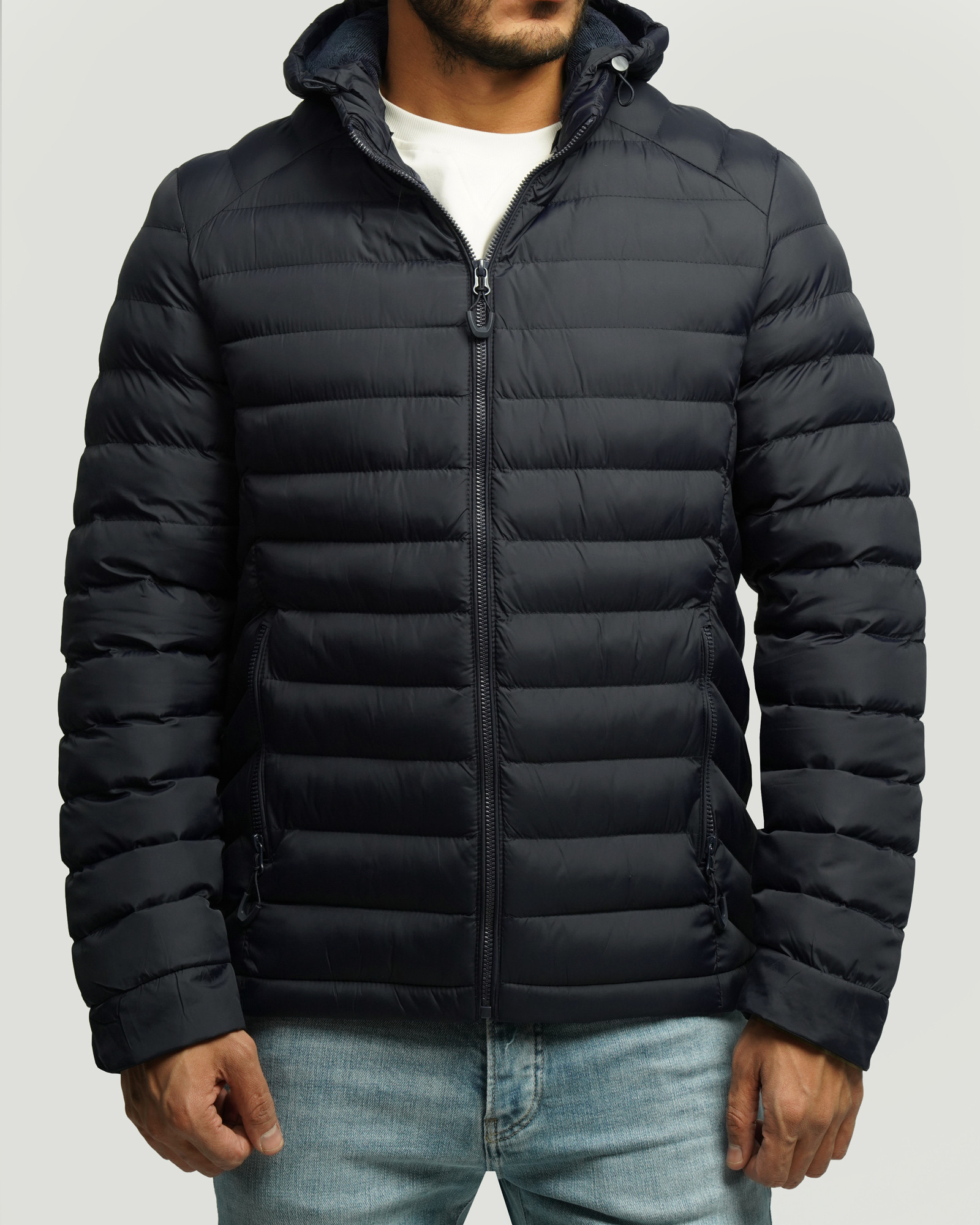 خرید و قیمت کاپشن مردانه کلاه دار سرمه ای 24416405