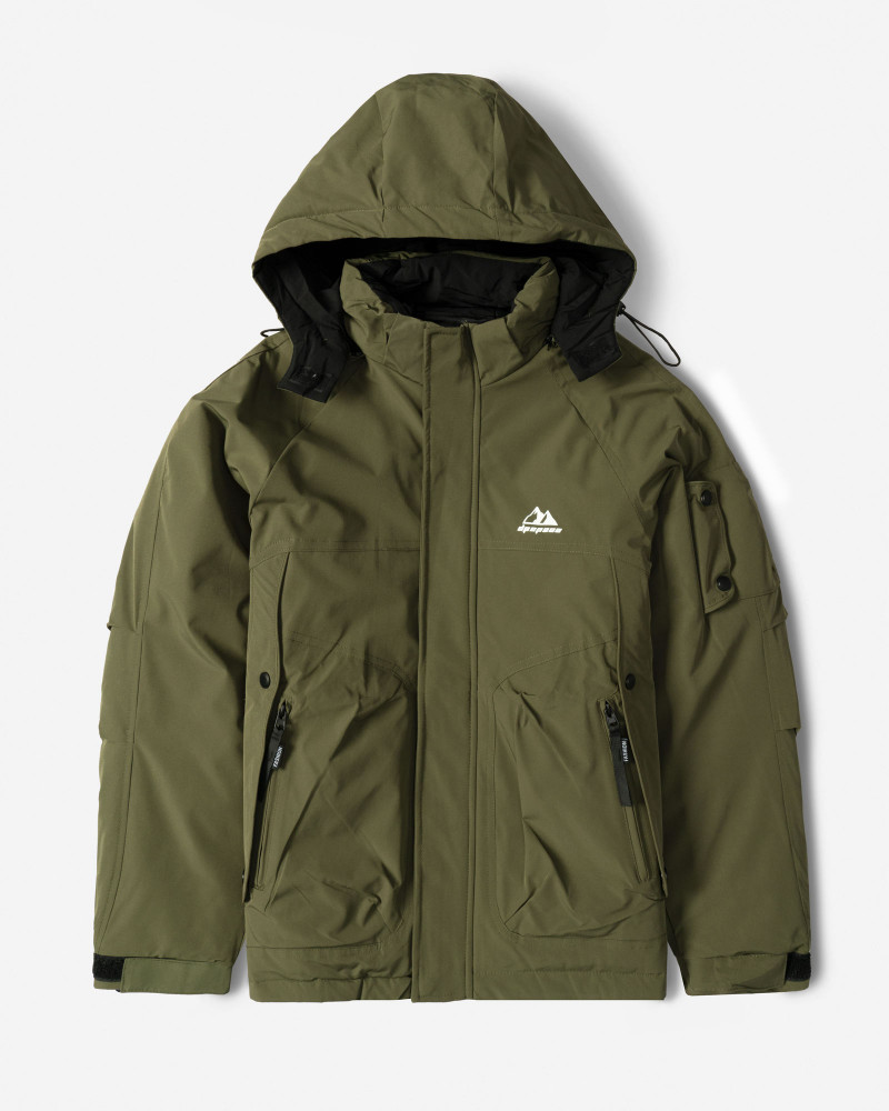 کاپشن مردانه کلاه دار سبز 24316398