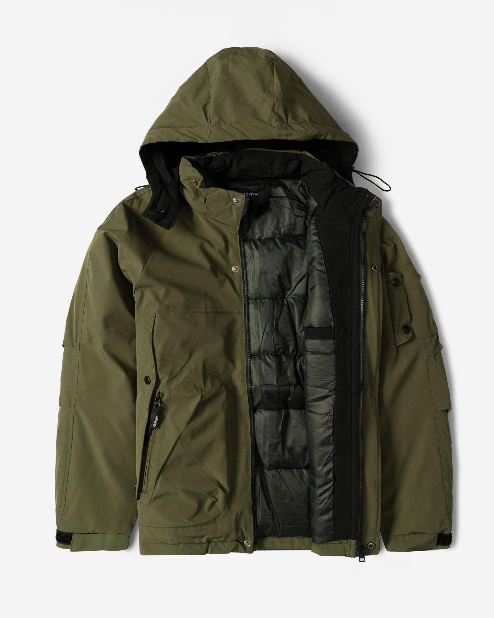 کاپشن مردانه کلاه دار سبز 24316398