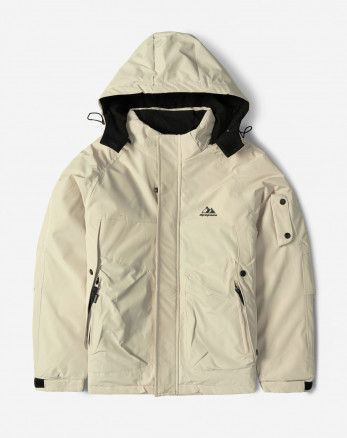 کاپشن مردانه کلاه دار کرم روشن 24316398