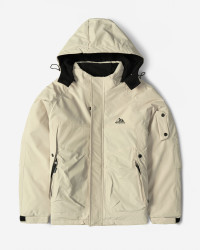 کاپشن مردانه کلاه دار کرم روشن 24316398