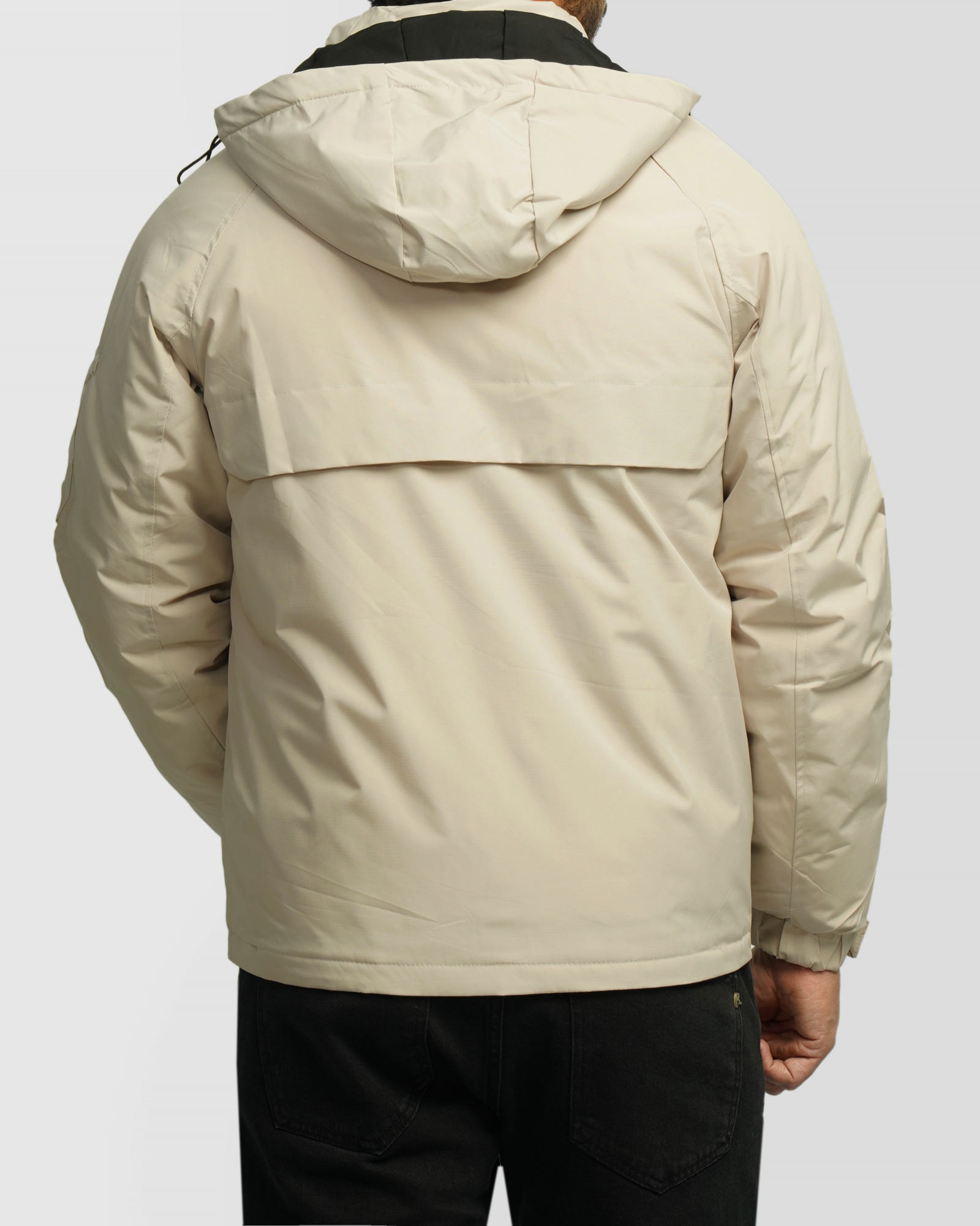 کاپشن مردانه کلاه دار کرم روشن 24316398