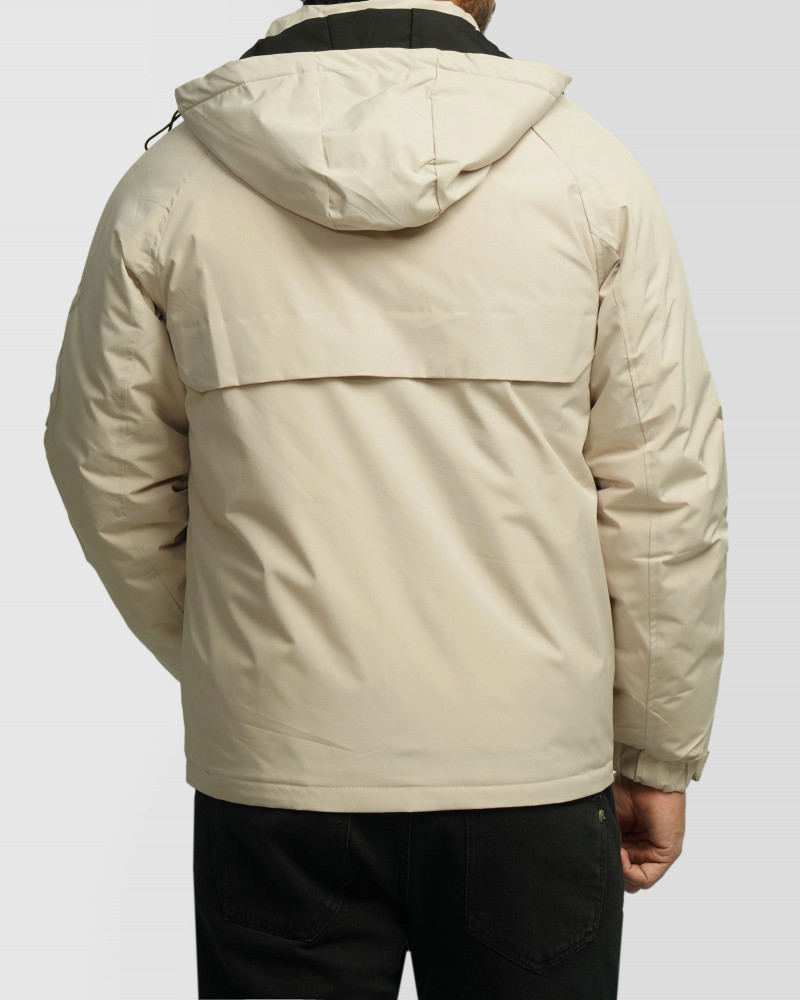 کاپشن مردانه کلاه دار کرم روشن 24316398