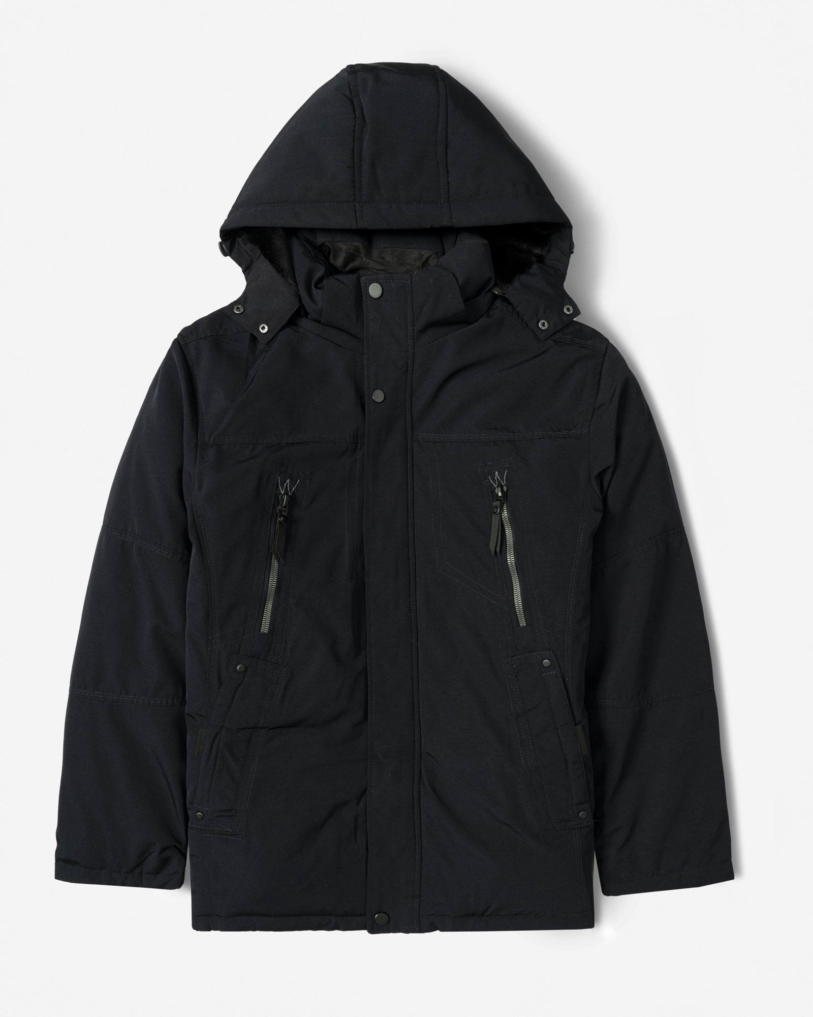 کاپشن ضخیم کلاه دار مردانه سرمه ای 24451129