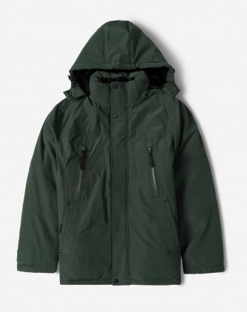 کاپشن ضخیم کلاه دار مردانه سبز 24451129