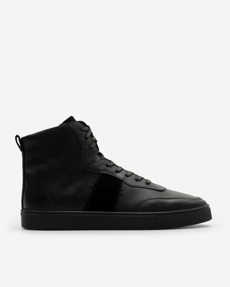 کفش نیم بوت چرم مردانه بند دار مشکی 24470167