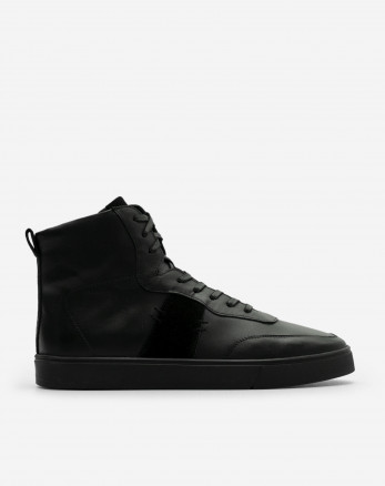 کفش نیم بوت چرم مردانه بند دار مشکی 24470167