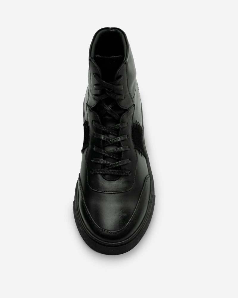 کفش نیم بوت چرم مردانه بند دار مشکی 24470167