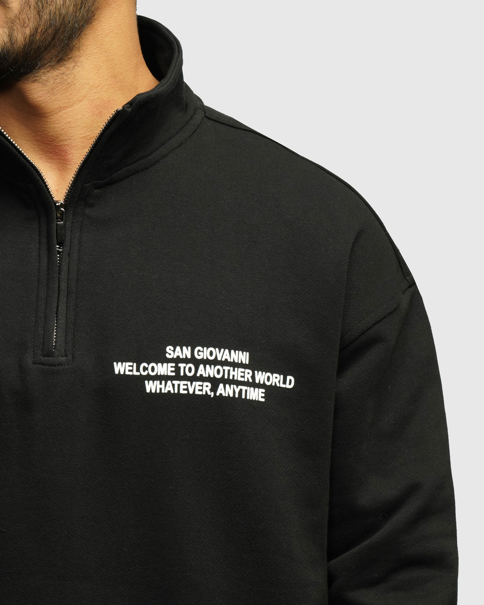 خرید و قیمت پلیور نیم زیپ مردانه مشکی 24441139