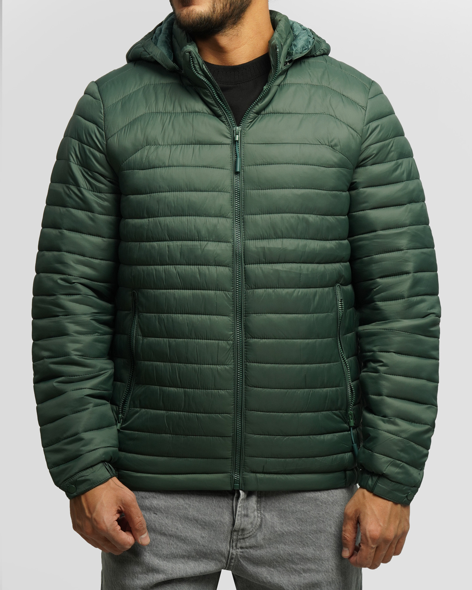 خرید و قیمت کاپشن مردانه کلاه دار سبز 24416407