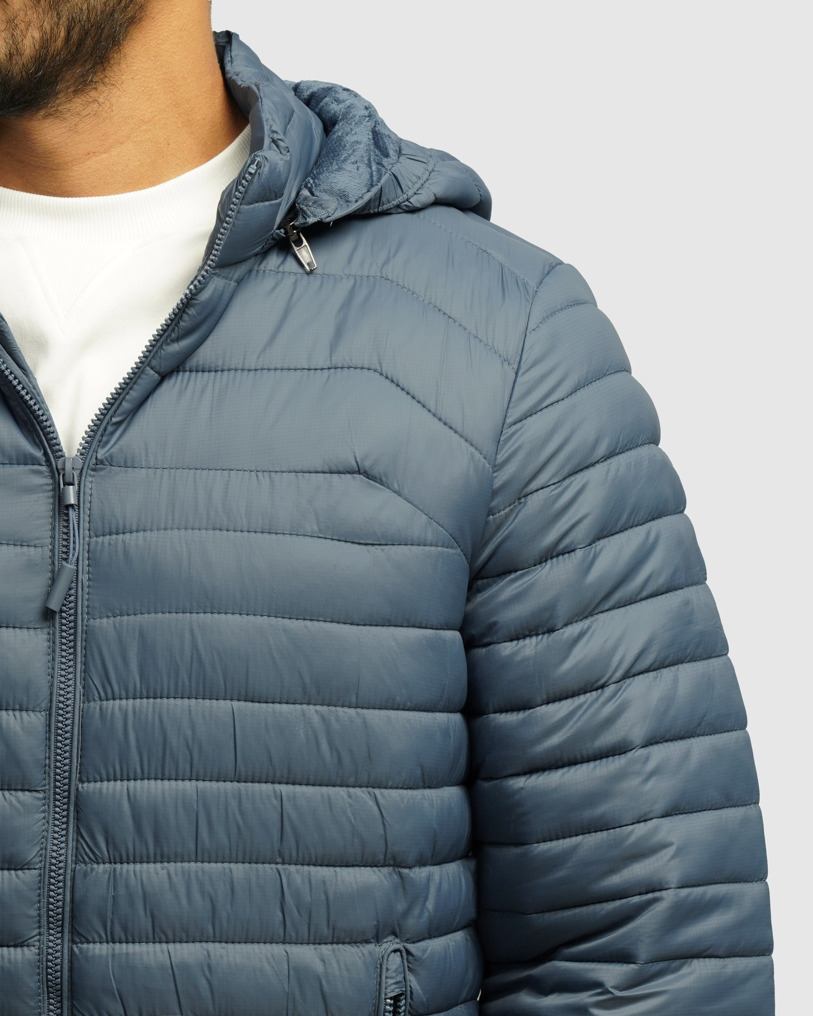 خرید و قیمت کاپشن مردانه کلاه دار آبی 24416407