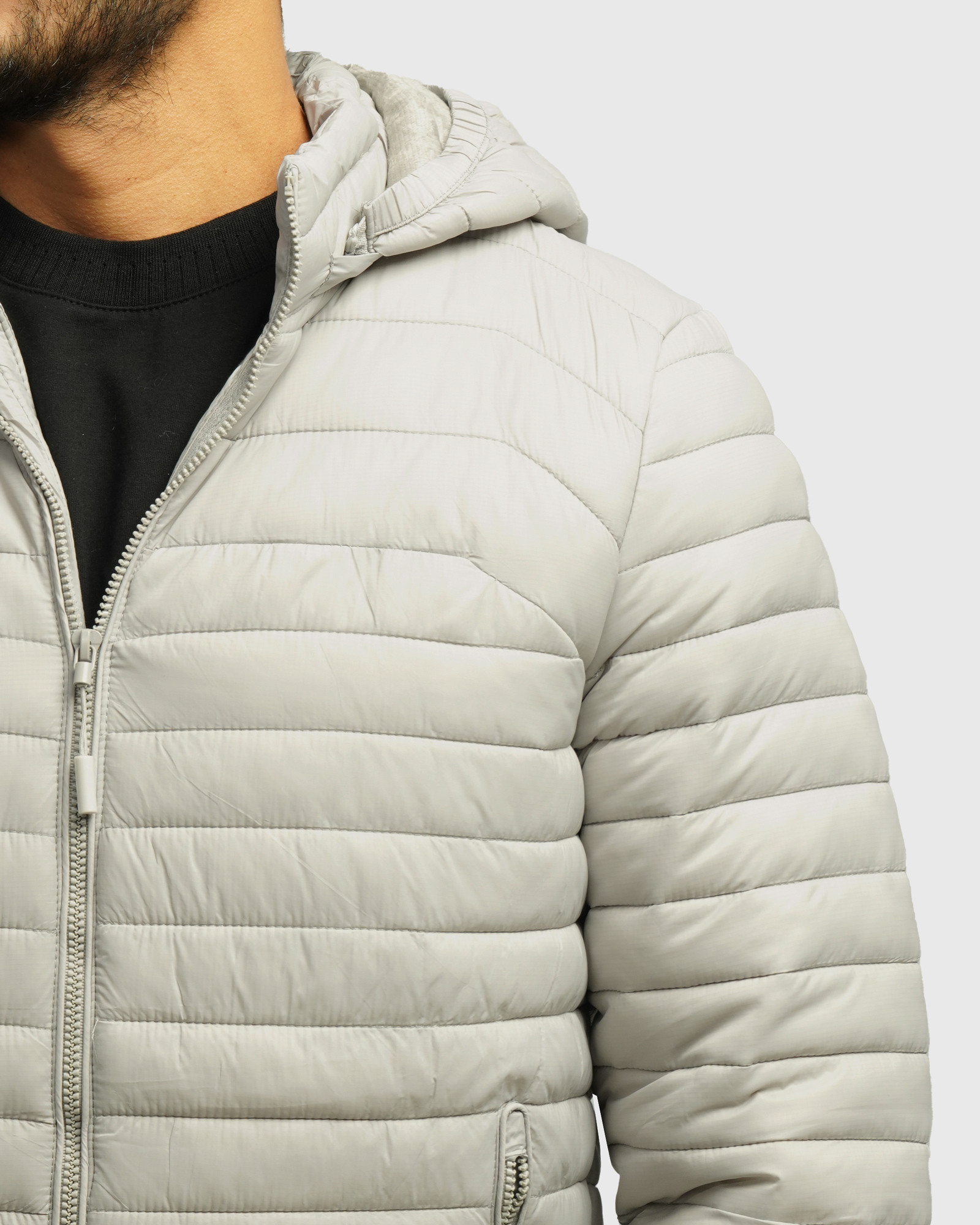 خرید و قیمت کاپشن مردانه کلاه دار طوسی 24416407