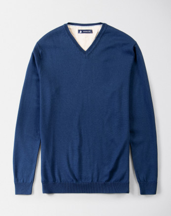 پلیور یقه هفت ساده سرمه ای 18372101