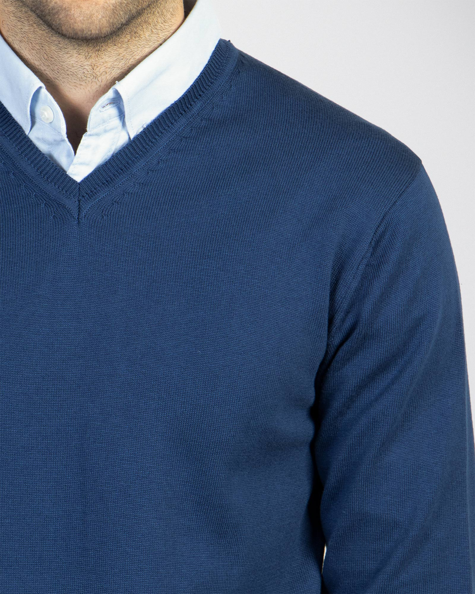 پلیور یقه هفت ساده سرمه ای 18372101