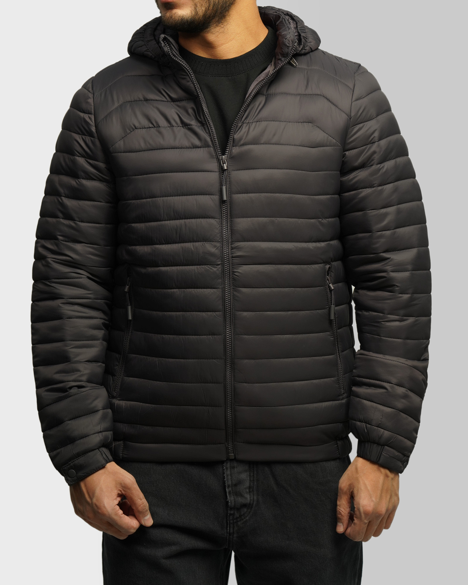 خرید و قیمت کاپشن مردانه کلاه دار خاکستری 24416407