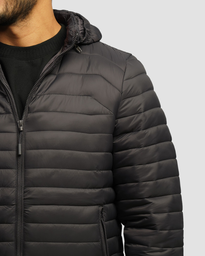 خرید و قیمت کاپشن مردانه کلاه دار خاکستری 24416407