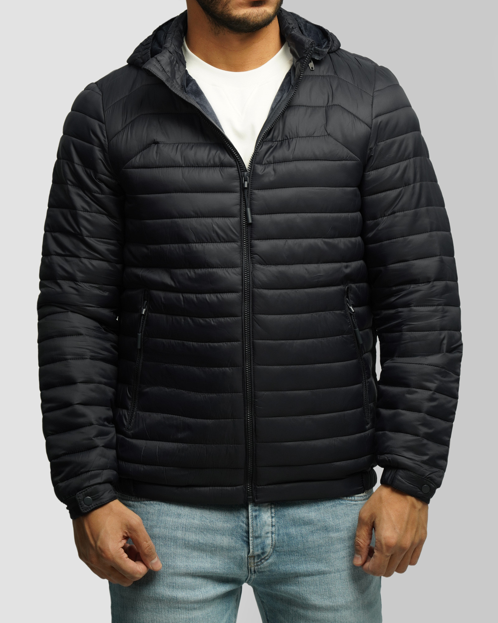 خرید و قیمت کاپشن مردانه کلاه دار سرمه ای 24416407