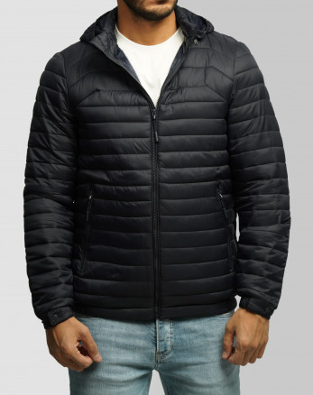 خرید و قیمت کاپشن مردانه کلاه دار سرمه ای 24416407