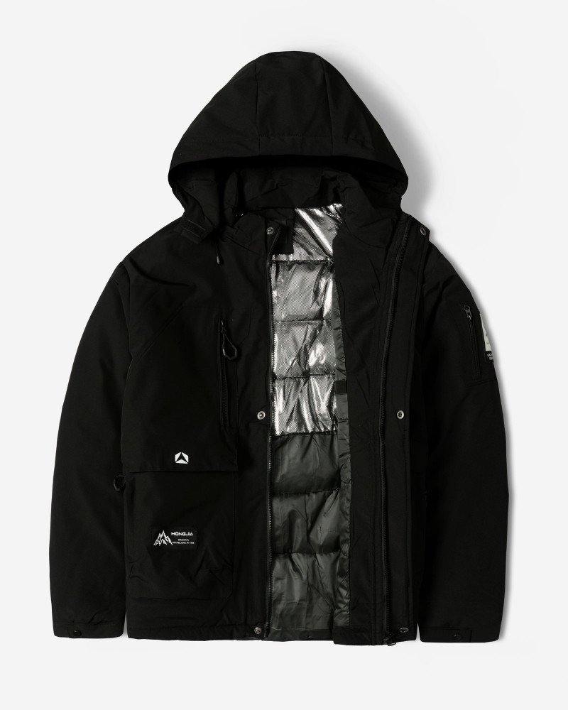 خرید و قیمت کاپشن مردانه کلاه دار مشکی 24416406