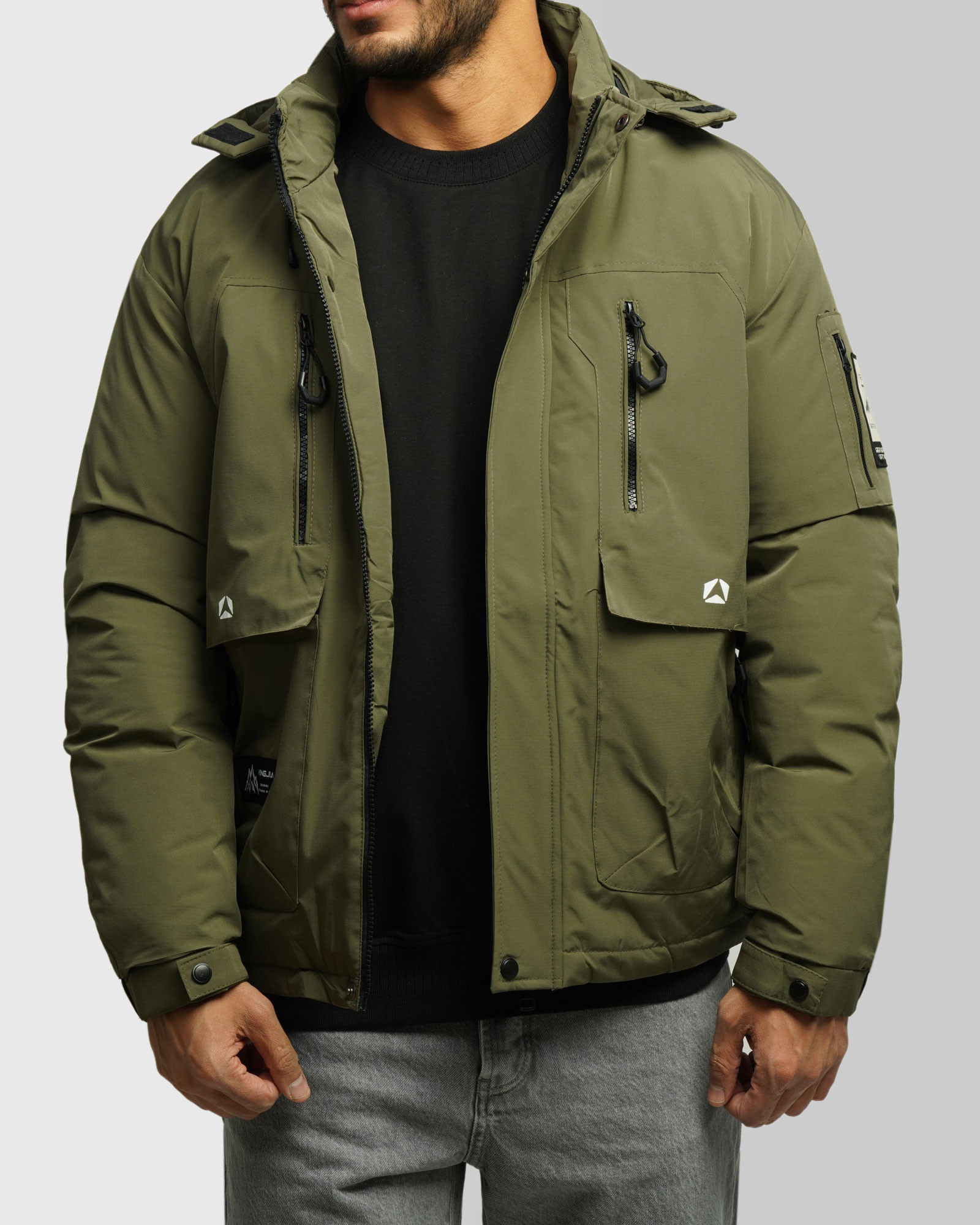 خرید و قیمت کاپشن مردانه کلاه دار سبز 24416406