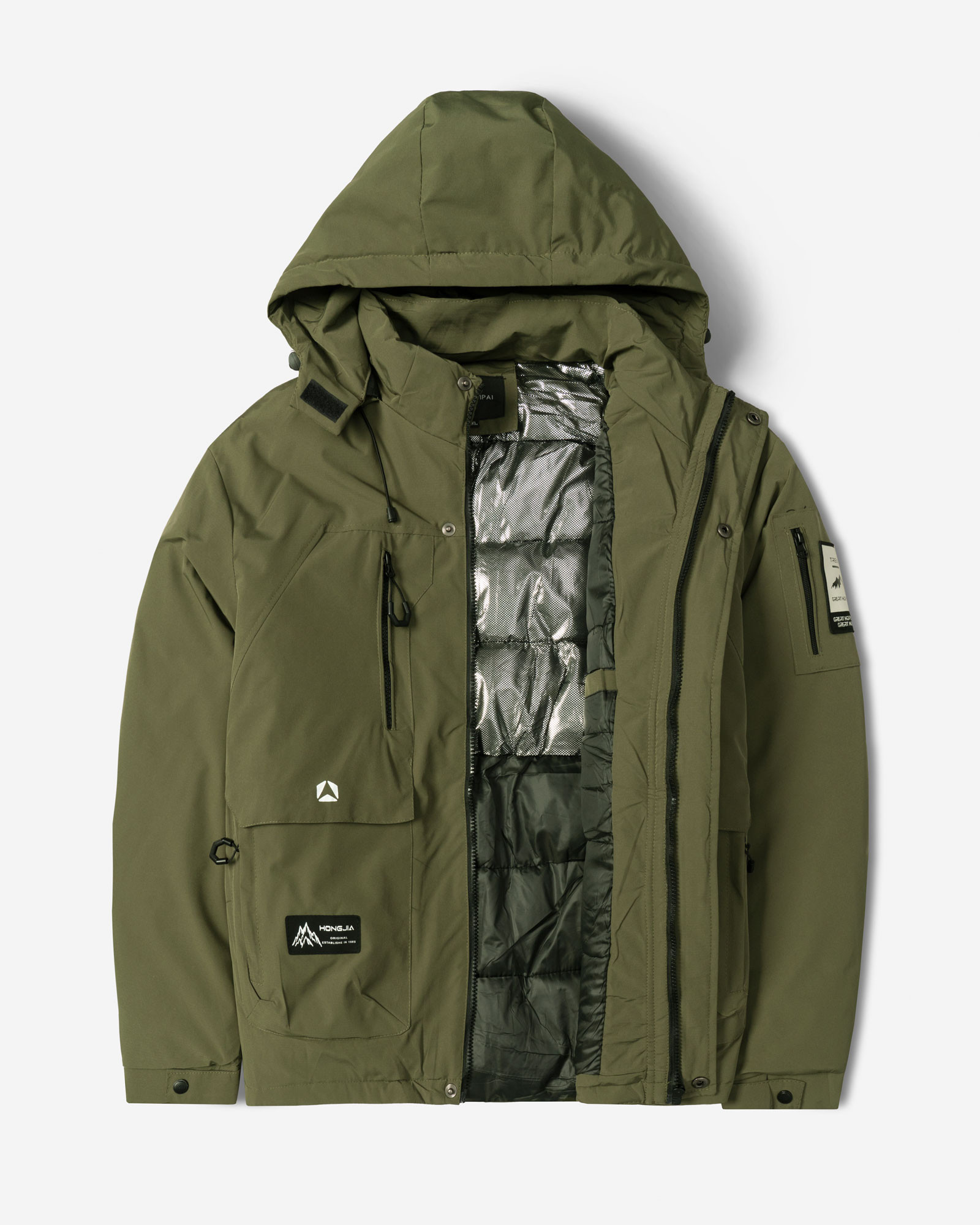 خرید و قیمت کاپشن مردانه کلاه دار سبز 24416406