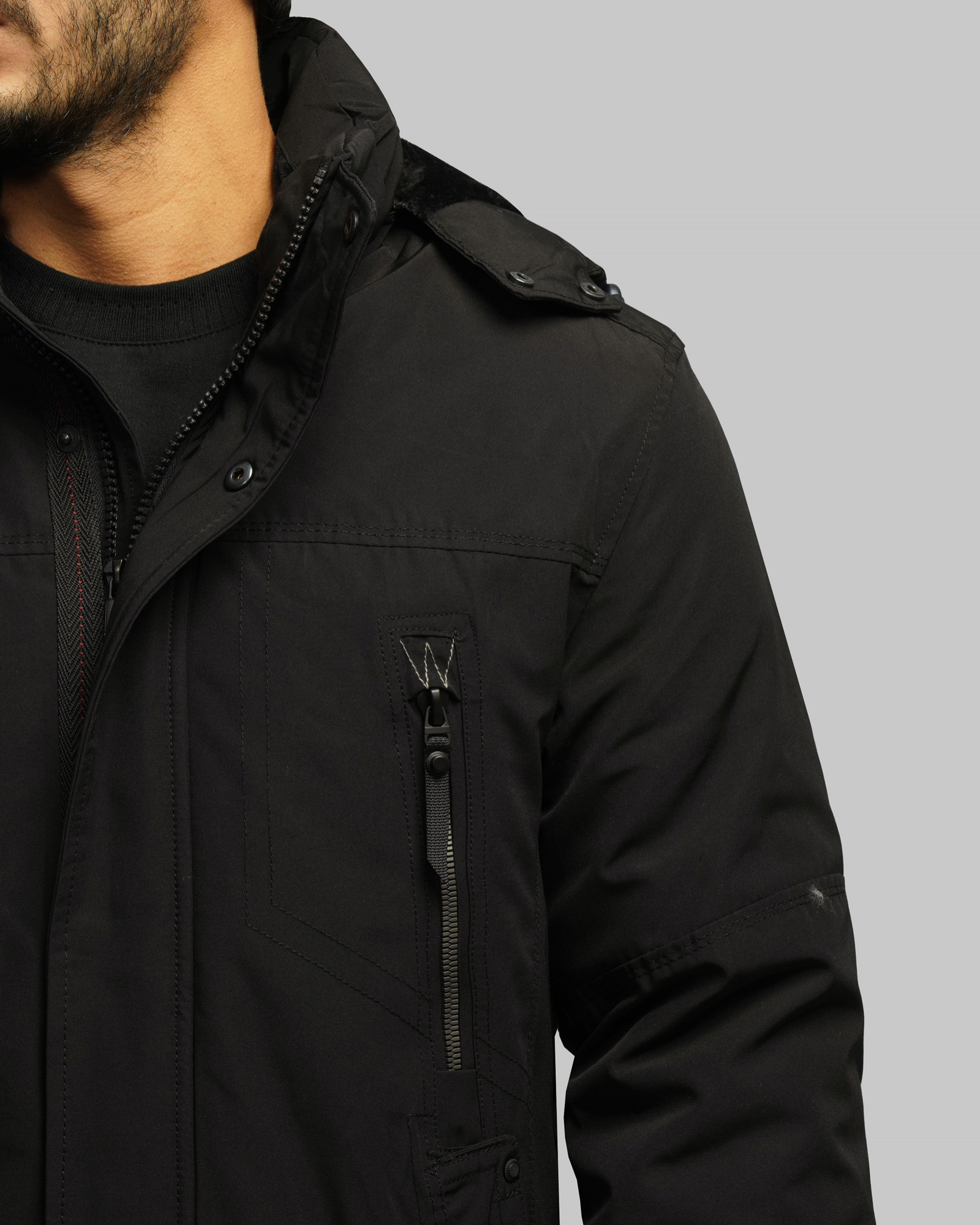 خرید و قیمت کاپشن ضخیم کلاه دار مردانه مشکی 24451129