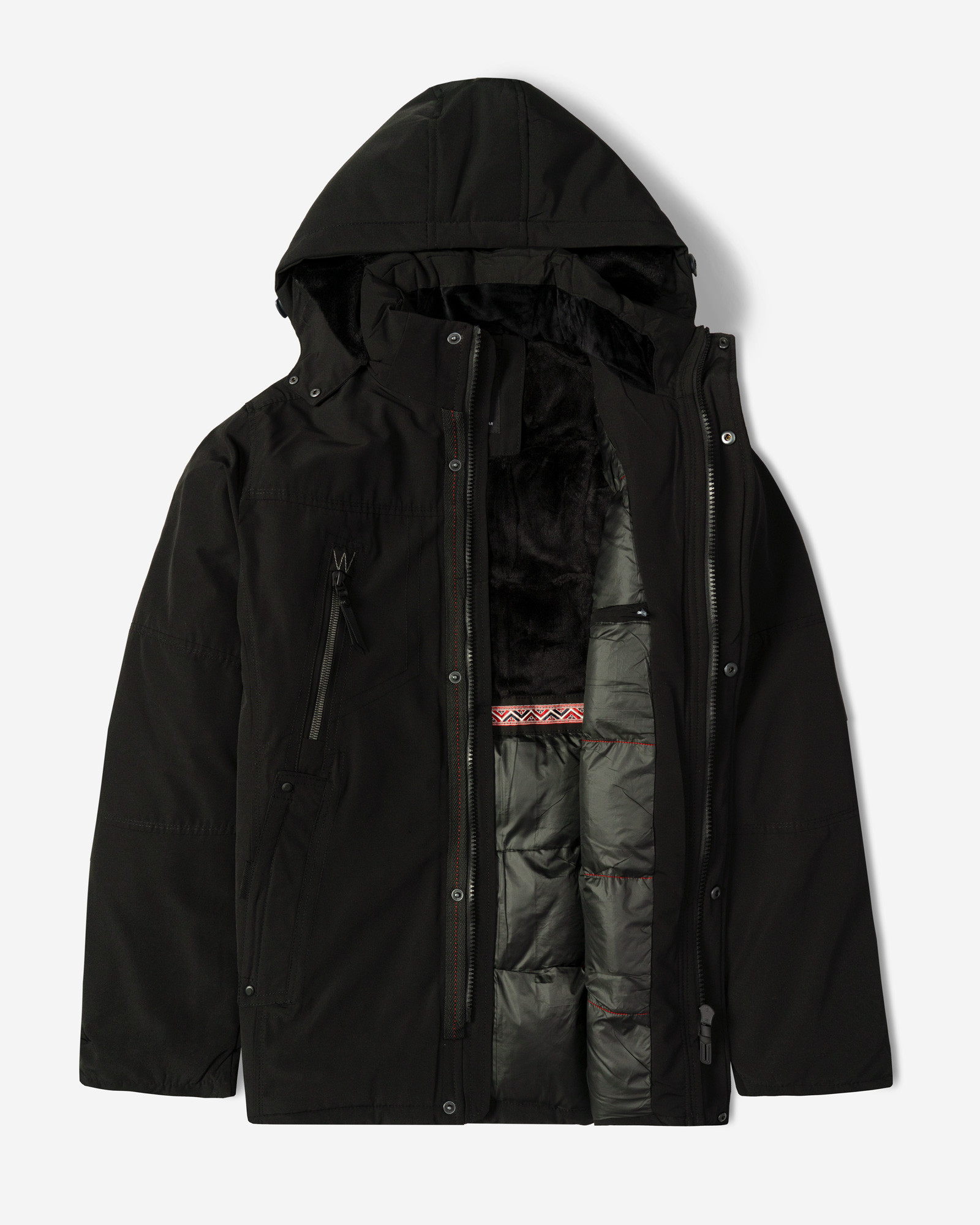 خرید و قیمت کاپشن ضخیم کلاه دار مردانه مشکی 24451129