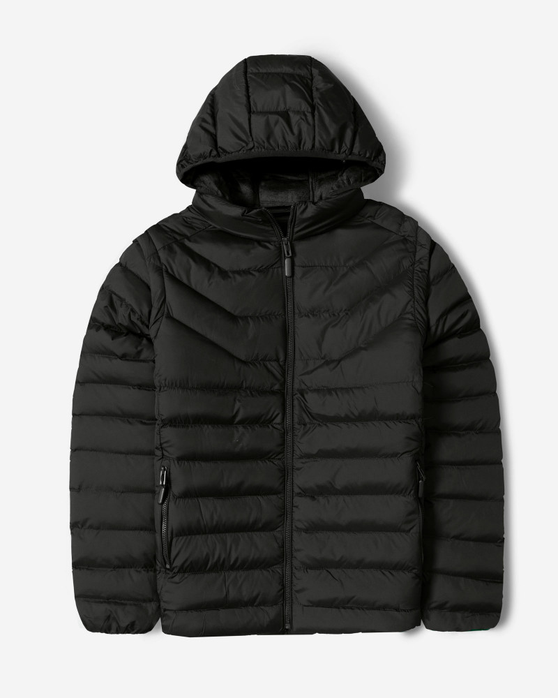 کاپشن مردانه کلاه دار مشکی 24416409