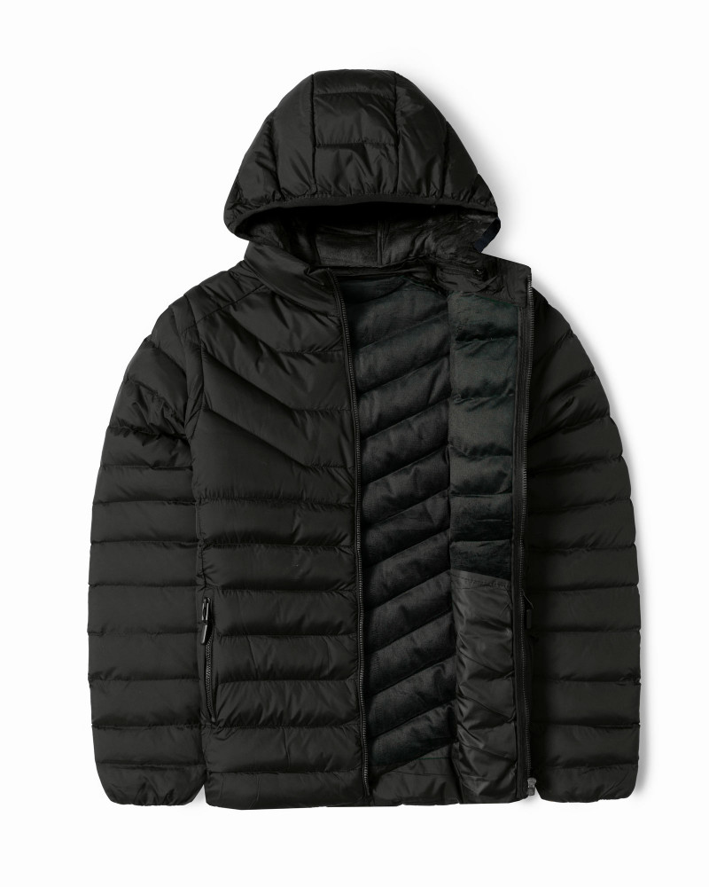 کاپشن مردانه کلاه دار مشکی 24416409