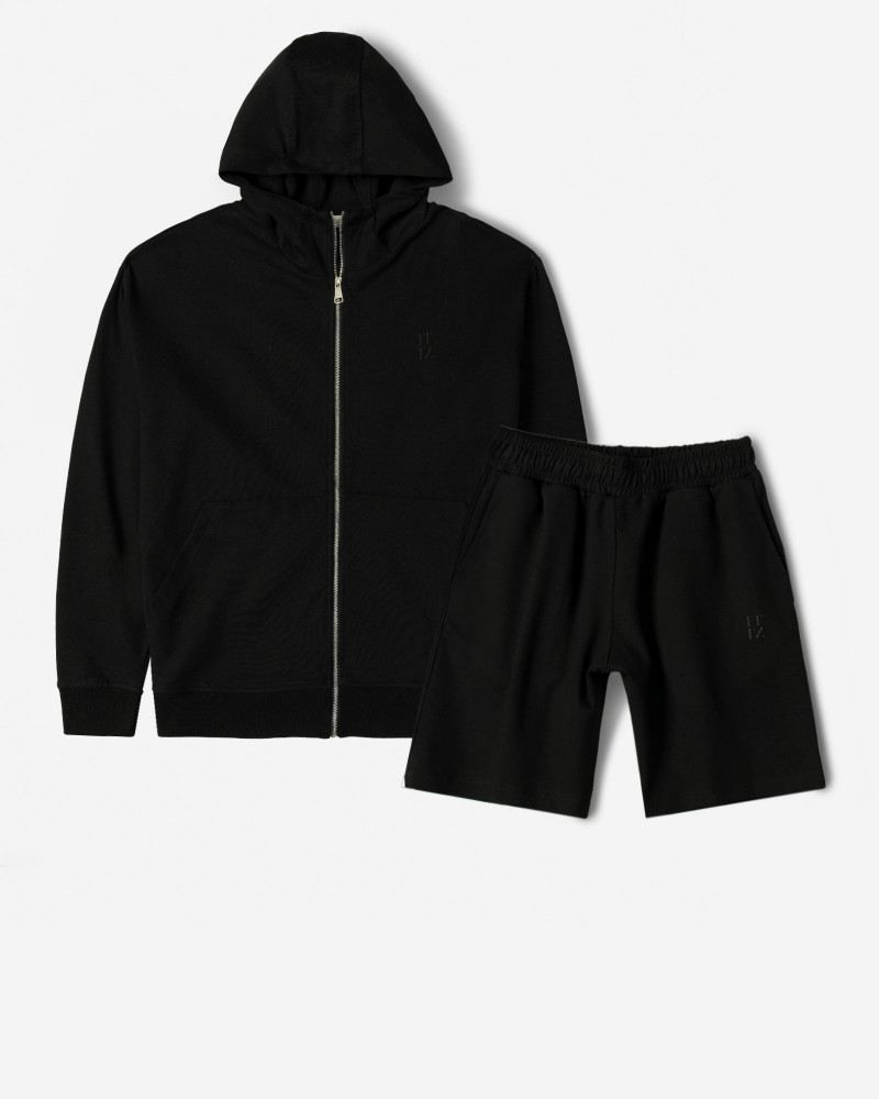 ست سویشرت و شلوارک مشکی 24392127