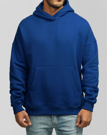 هودی کلاه دار ساده مردانه آبی 24471288