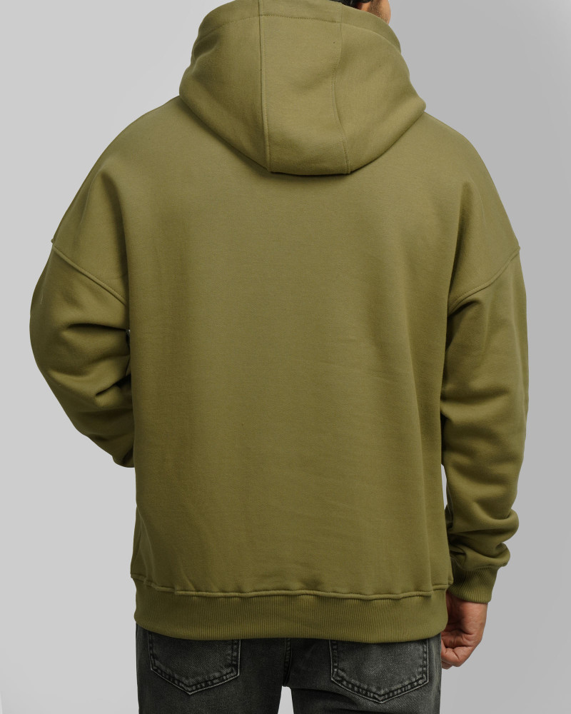 هودی کلاه دار ساده مردانه سبز 24471288 