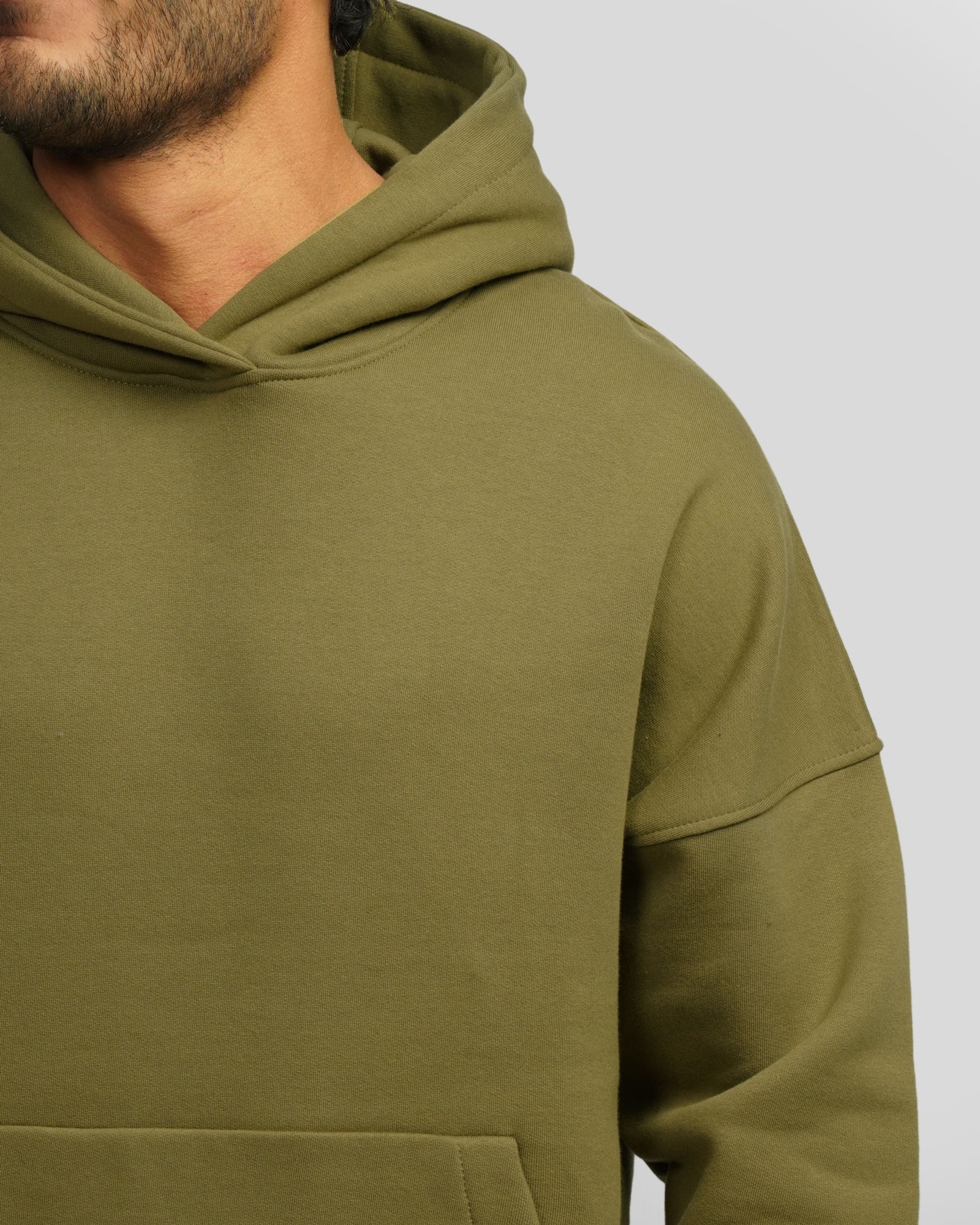 هودی کلاه دار ساده مردانه سبز 24471288 