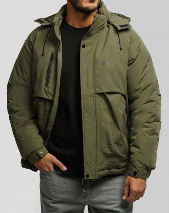 کاپشن مردانه کلاه دار سبز 24416410