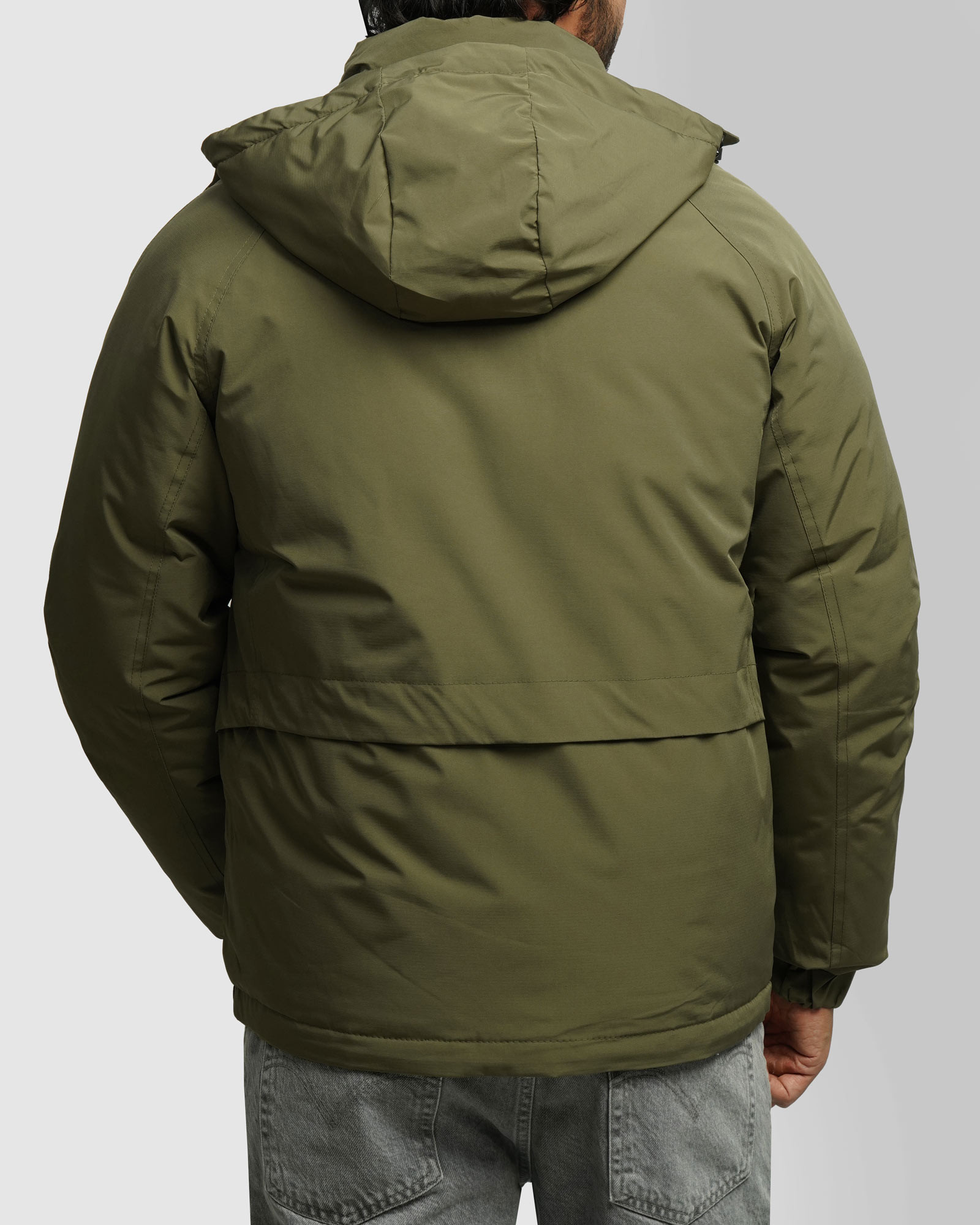 کاپشن مردانه کلاه دار سبز 24416410