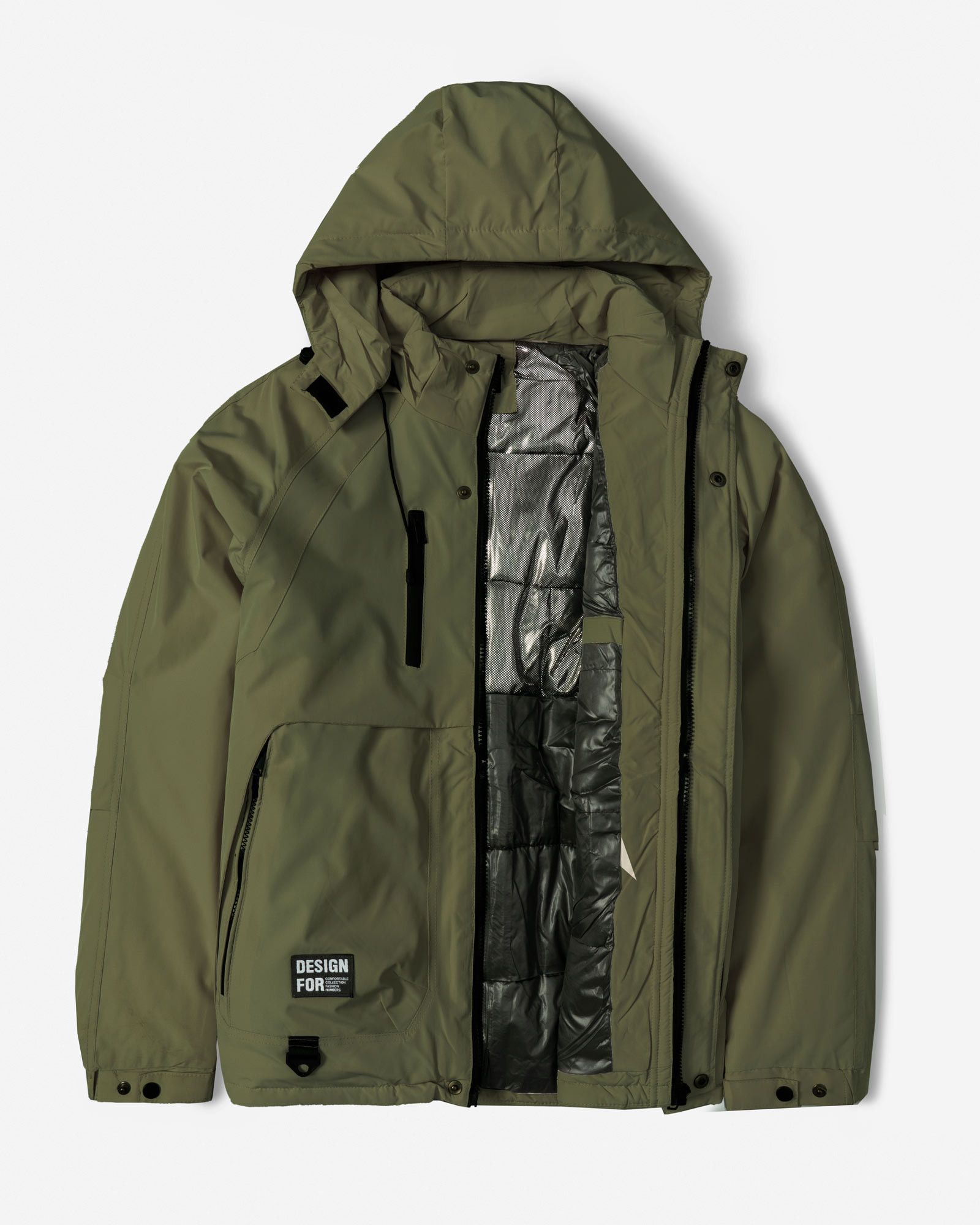 کاپشن مردانه کلاه دار سبز 24416410