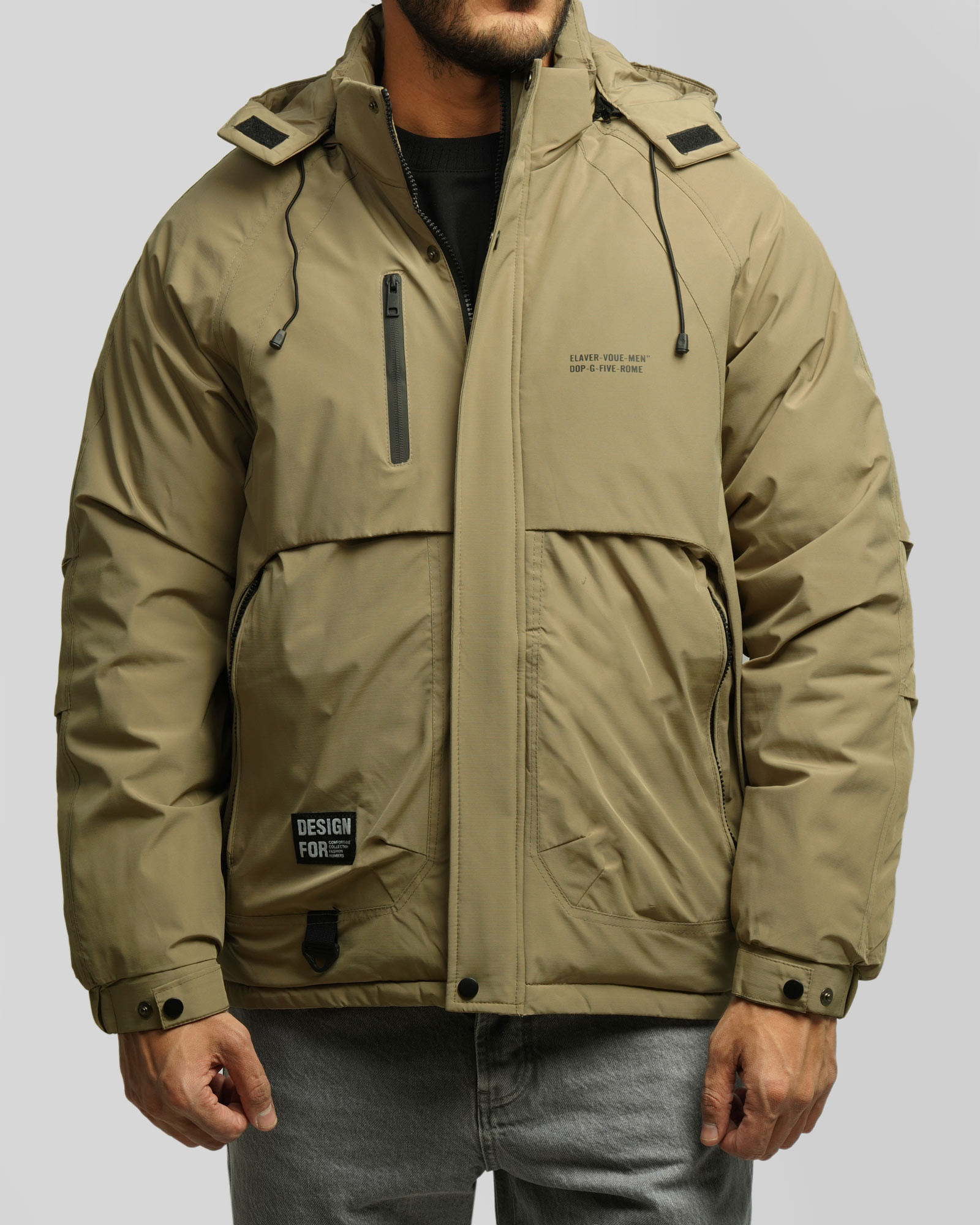 کاپشن مردانه کلاه دار سبز روشن 24416410