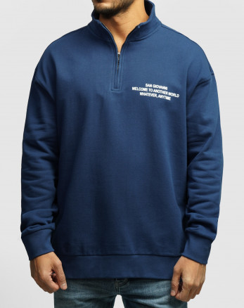 خرید و قیمت پلیور نیم زیپ مردانه آبی 24441139