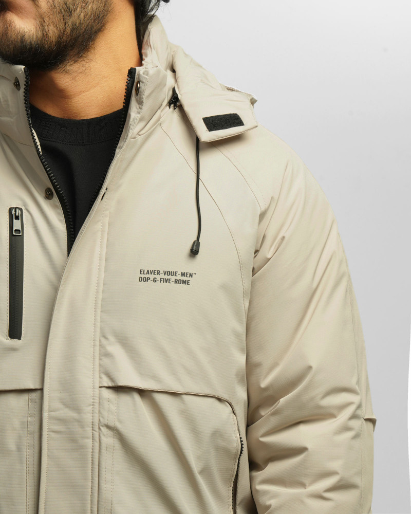 کاپشن مردانه کلاه دار کرم 24416410