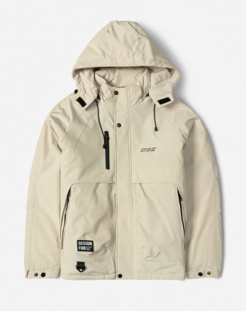 کاپشن مردانه کلاه دار کرم 24416410