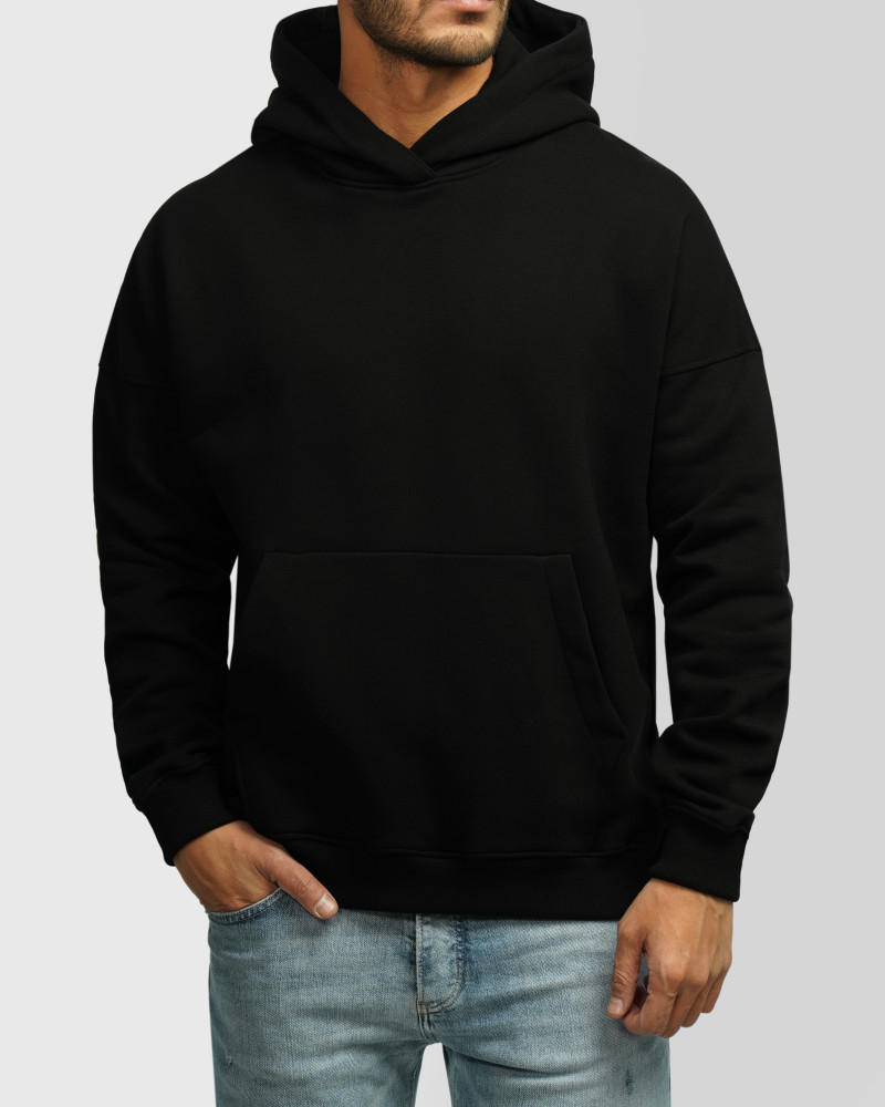 خرید و قیمت هودی کلاه دار ساده مردانه مشکی 24471288