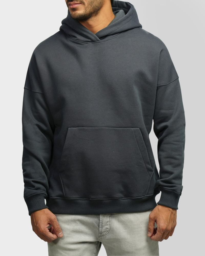 خرید و قیمت هودی کلاه دار ساده مردانه خاکستری 24471288