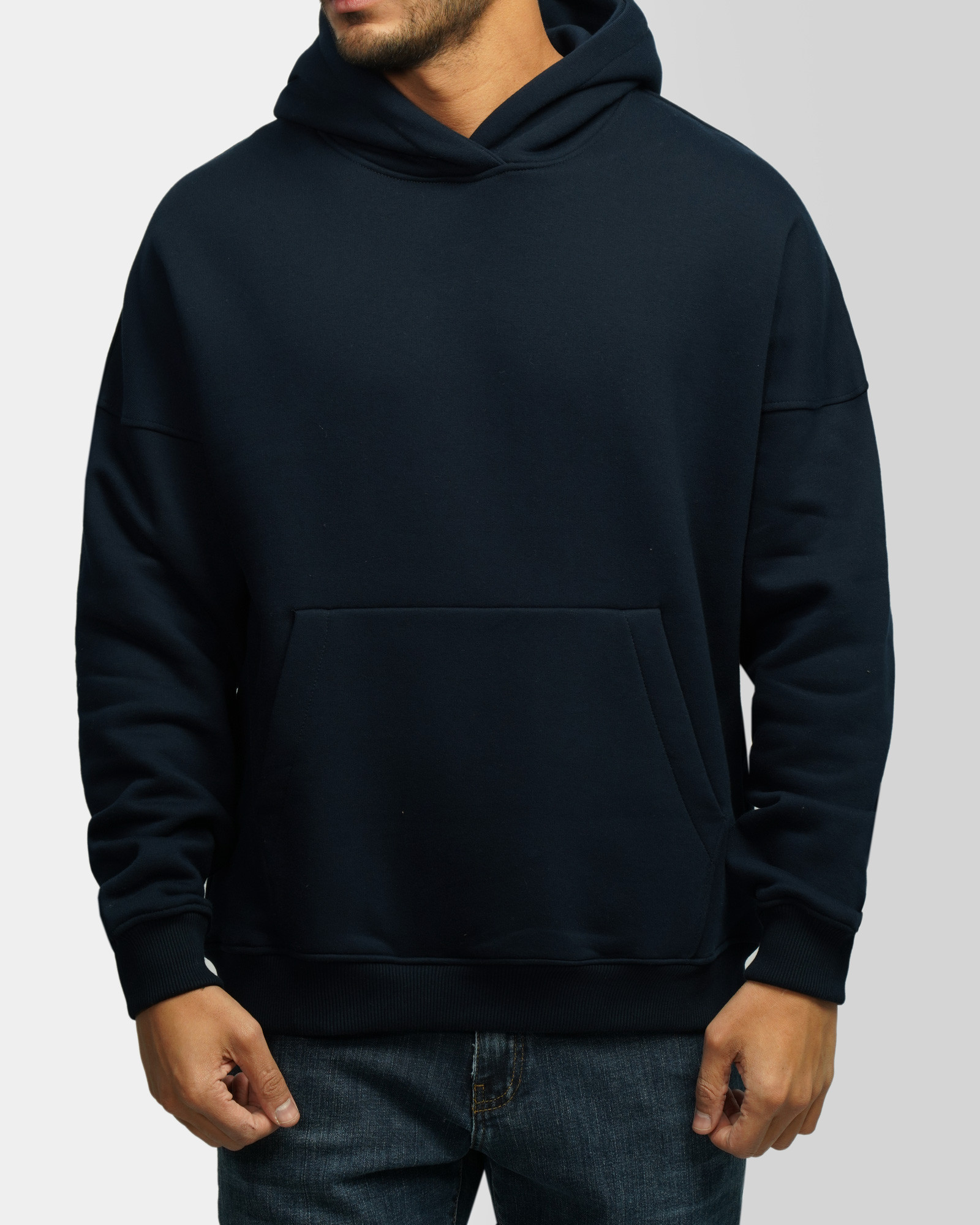 خرید و قیمت هودی کلاه دار ساده مردانه سرمه ای 24471288